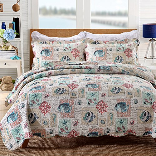 3 pièces 1 couvre-lit + 2 taies d'oreiller coto...