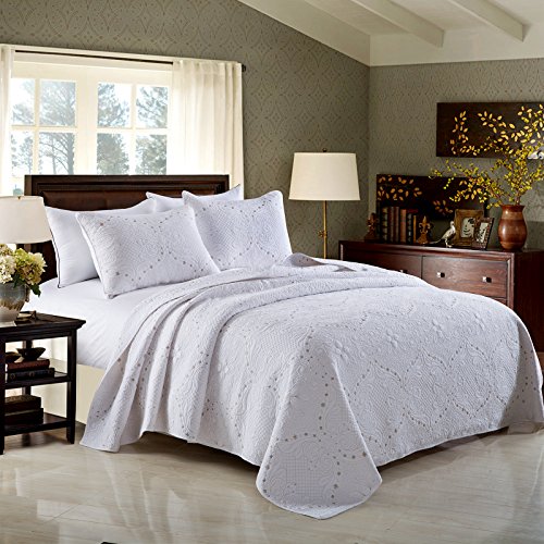 3 pièces 1 couvre-lit 230*250cm + 2 taies d'oreiller 50*70cm en coton divers coloris (#4) 8855412718577 Dantiya