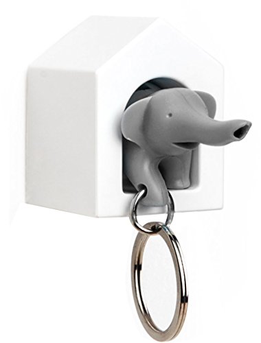 Porte-clés éléphant blanc/gris