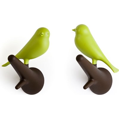 - patère - set de 2 patères moineaux - vert