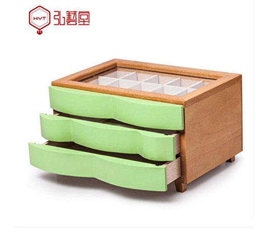 XYXY Boîte à bijoux en bois Creative européenne - collier de style bijoux boîte de rangement cosmétiques . green . b 8880761266486 ziyou