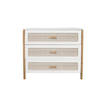 THEO Commode 3 tiroirs Cannage Tressage Rotin OCEANIA Neige code EAN 8881349039232 