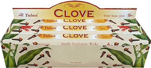 Tulasi Bâtons d'encens Tulasi Clou de Girofle - Lot de 6 boites de 20 bâtonnets code EAN 8901031016713 