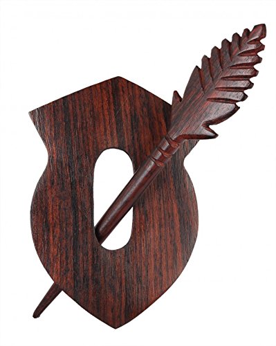 Exotica broche pour châle avec pic en bois moti...