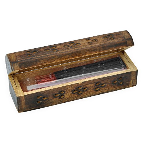 Dungri India Craft Dungri Inde Burnt Jali Box / cône en bois et de bâton Burner / Titulaire Sculpté Bois Encens code EAN 8904239491948 