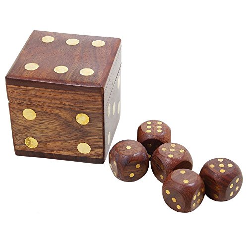 Rosewood dice game set avec decoratif boite de ...