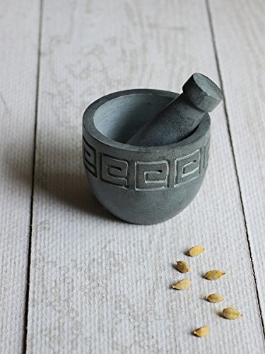 Natural traditionnel soapstone mortier et pilon...