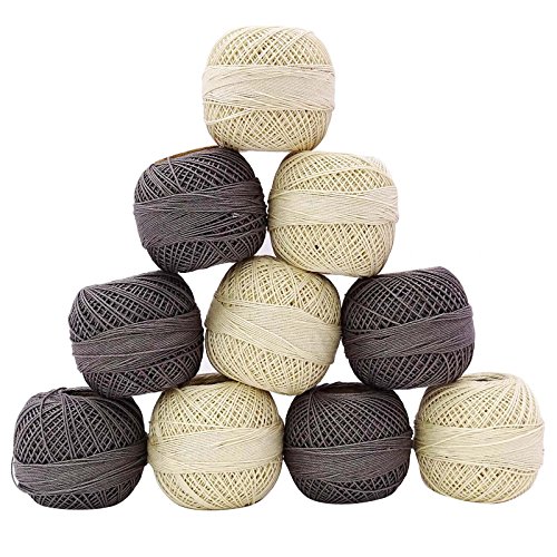 Lot de 10 pièces en coton fil à crocheter Spun ...
