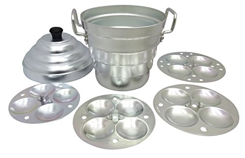 EVERGOLD Aluminium Idli Cuisinière 4 Separator Distraitement Avec Poignée De Cuisine Snack Steamer 8907530380843 (8907530380843)