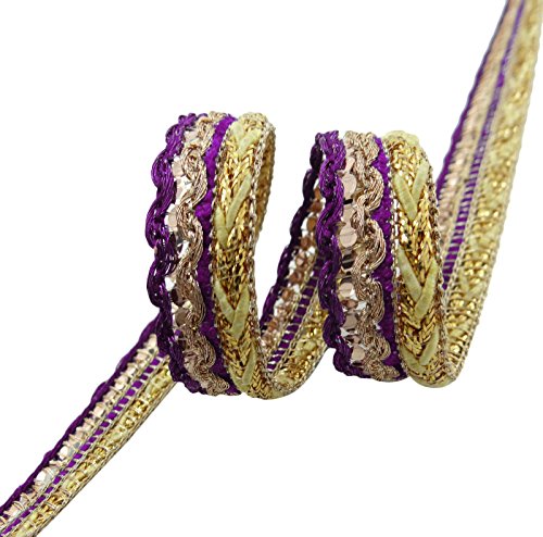 Lip Cord Piping Edging Dentelle 12,7 mm Metalli...