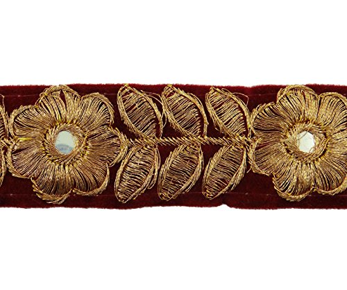 Tissu Brodé Garniture Crafting 3,04 Cm Large Co...