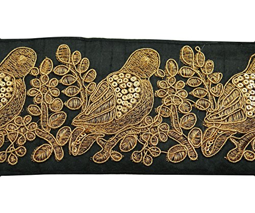Metallic Tissu Brodé Garniture Artisanat Coutur...
