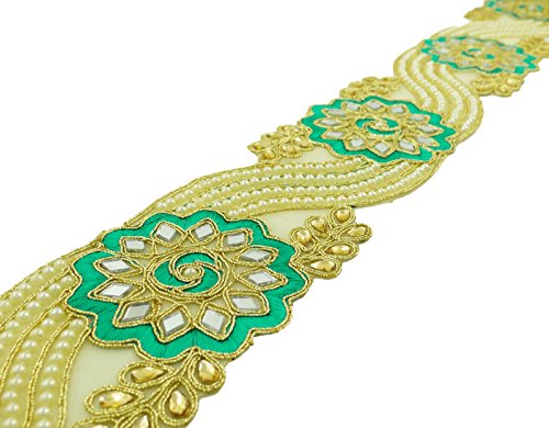 Floral Decorative Perlé Bordure En Dentelle Cra...