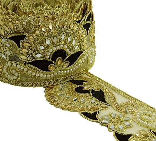 Floral Border Décoratifs En Dentelle Perlée Gar...