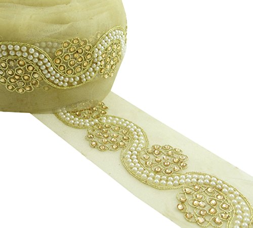 Décoratifs 4,06 Cm Large Bordure En Dentelle Pe...