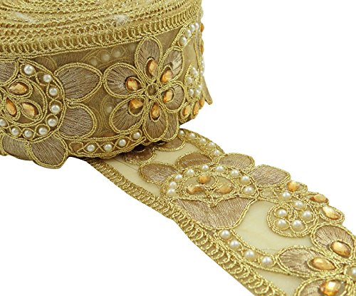 Decorative Floral Perlé Bordure Dentelle 5,84 C...