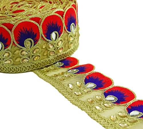 Décoratifs 5,59 Cm Large Perlée Bordure De Dent...