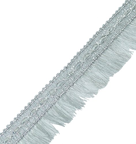 3,81 Cm Large Argent Fringe Ribbon Garniture Sa...