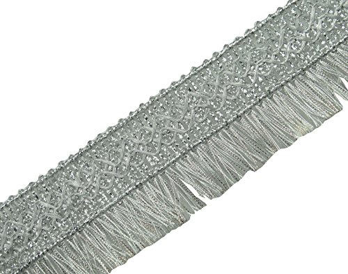 Fringe Argent 4,32 Cm Large Ruban Garniture Sar...
