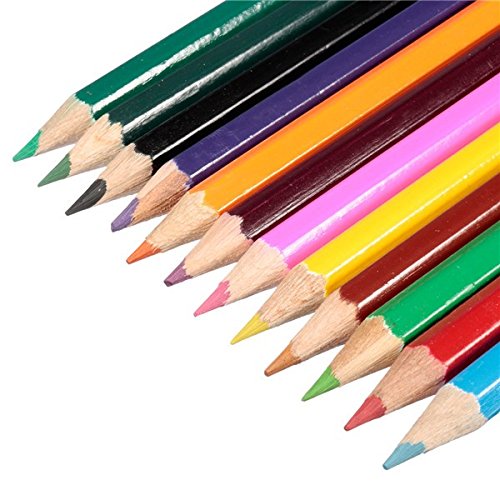 crayons de couleur 12 couleurs en bois pour le ...