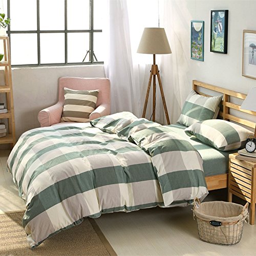 Plaid coton de style japonais Washed non estamp...