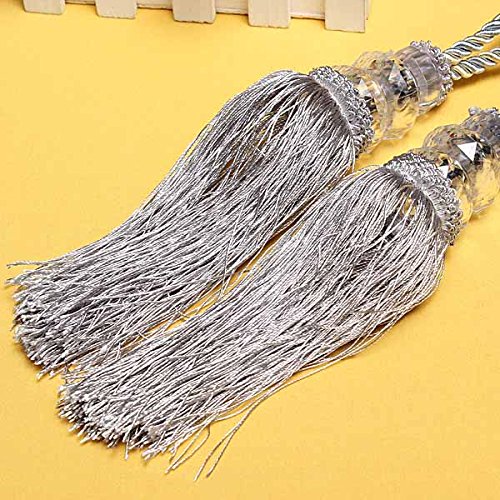 R)- 1 paire cristal perlé glands cordon rideau ...