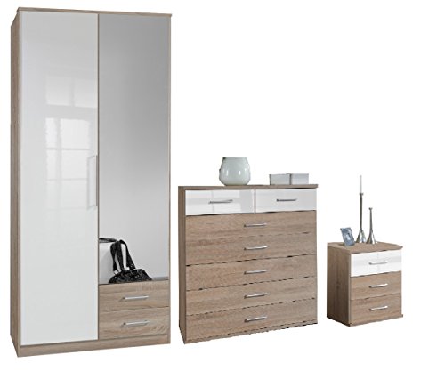 Meubles de Chambre - Armoire en chêne et blanc ...