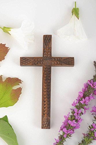 HandmadeCrafts Croix en bois fait main Objet religieux Déco maison chrétienne grande tilleul 8944435159730 (8944435159730)