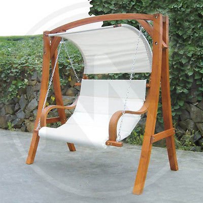 Balancelle en bois de mélèze - Assise Rembourré...