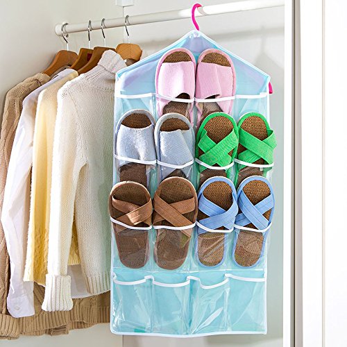GuangSam guangsam pliable 16 Grille Boîte de rangement sous-vêtements chaussettes Jouet Tri Sac de rangement organiseur de porte murale multifonction (Bleu) 8992419119812 (8992419119812)