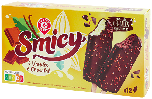 SMICY 12 BÂTONNETS DE GLACE VANILLE CHOCOLAT code EAN 9000242 