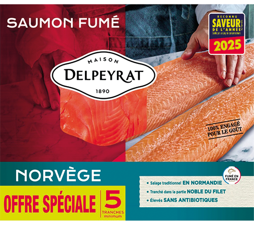 MAISON DELPEYRAT SAUMON FUMÉ DE NORVÈGE OFFRE SPÉCIALE code EAN 9000244 