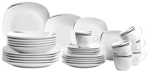 Domestic 926421 lot de 30 pièces service de table et café porcelaine blanc code EAN 9001794347815 