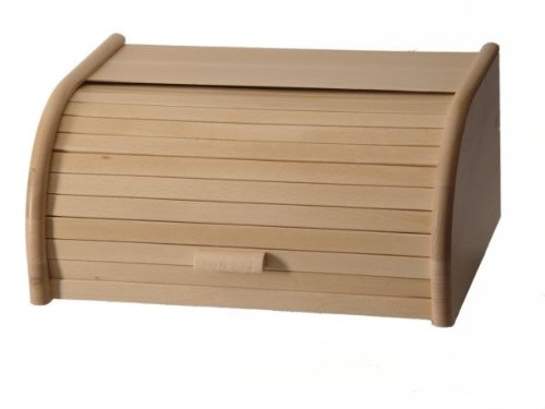 Boîte à pain en bois de hêtre laqué naturel-lon...