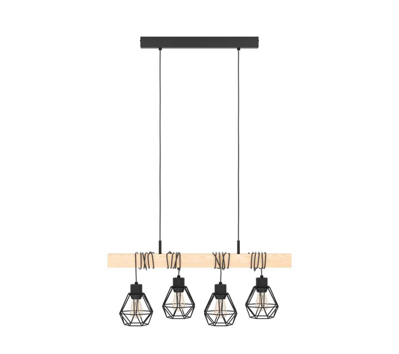  Suspension 4 Lumières L. 70 cm TOWNSHEND5 Noire et marron code EAN 9002759440756 