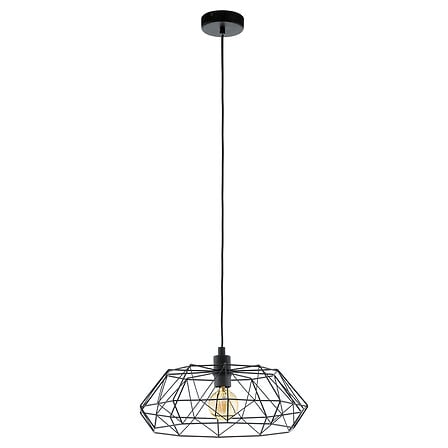 EGLO Suspension Carlton 2 60w E27 acier + noir