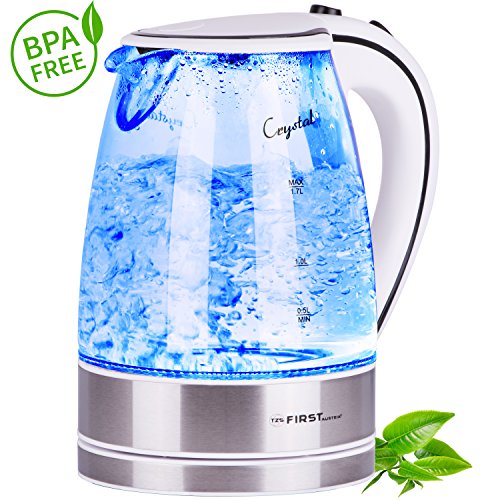 Bouilloire en verre et acier | 2200 Watts | 1,7...