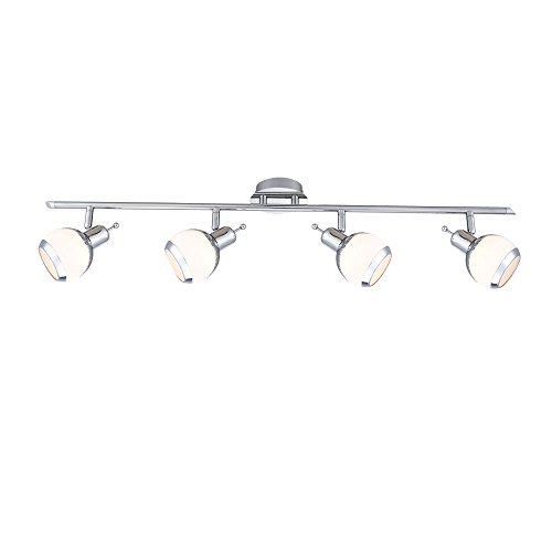 Spot chrome, opale blanc, anneau chromé, LxLxH:...