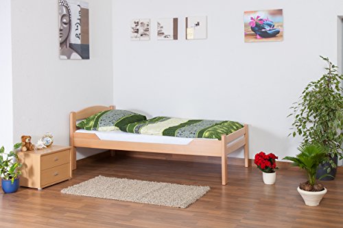 Steiner Shopping Lit simple "Easy Sleep" K1/2n, en hêtre massif naturel - Dimensions: 90 x 190 cm code EAN 9009389690117 