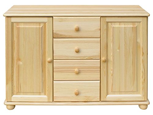 Commode en bois du pin massif nature « Junco » ...