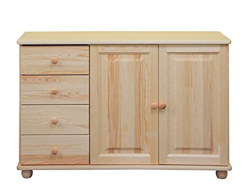 Commode en bois du pin massif nature « Junco » ...