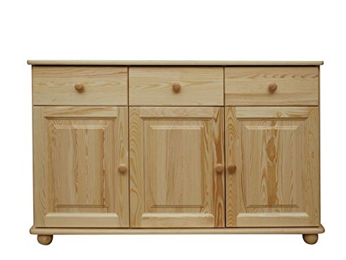 Commode en bois du pin massif nature « Junco » ...