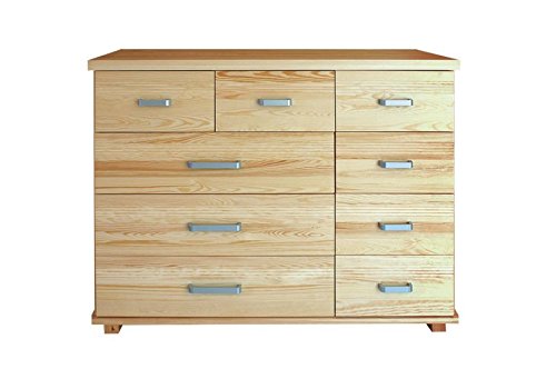 Commode en bois du pin massif nature «Columba» ...