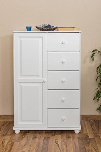 Commode en bois du pin massif blanc « Junco » 1...