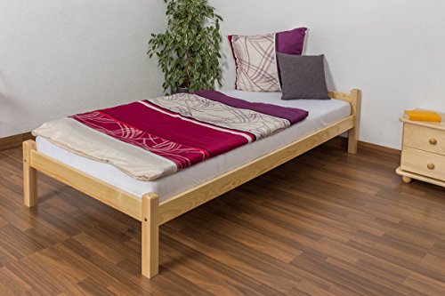 Lit futon bois du pin massif naturel incl. somm...