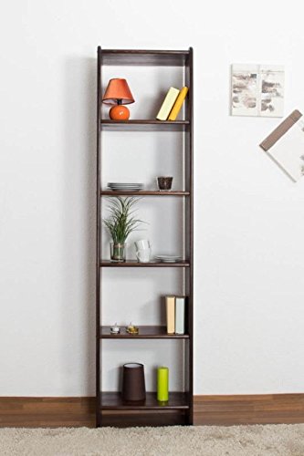 Étagère bois du pin massif en couleur de noyer ...