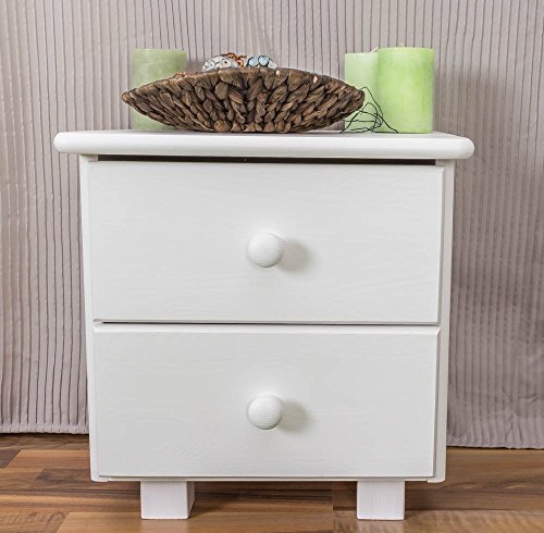 Table de nuit en bois du pin massif blanc 002 -...