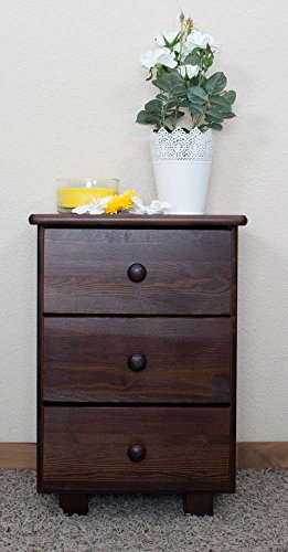 Steiner Shopping Table de nuit en bois du pin massif en couleur de noyer 006 - Dimensions: 60 x 43 x 33 cm (L x H x P) code EAN 9010051401139 