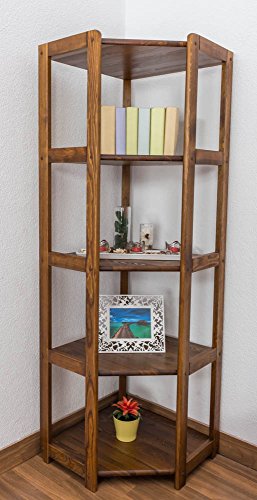 Étagère d'angle bois du pin massif en couleur d...