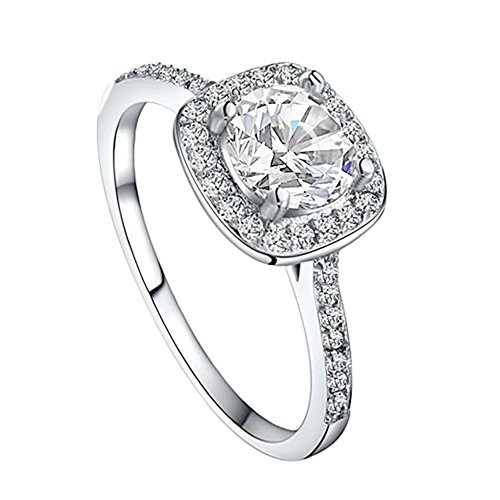 Inoxydable bague carreaux fiançailles et allian...